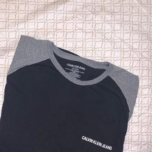 Black and Gray Calvin Klein Jeans Kids Long Sleeve T-Shirt